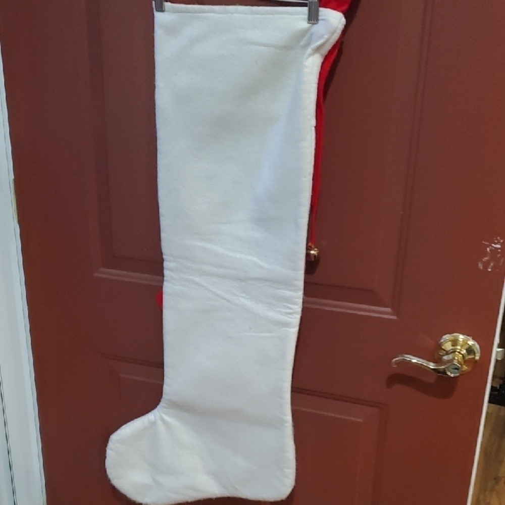 Supersize Snowman  Christmas Stocking - Red and White 34 Inches - Picture 5 of 5